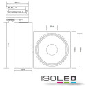 ISO112313 / 3-PH Schienen-Strahler eckig, fokusierbar, 30W, 30°-50°, weiss matt, warmweiss, dimmbar / 9009377028540