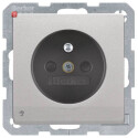 BER6765106084 / Steckdose m SK-Stift LED Qx alu lack /...
