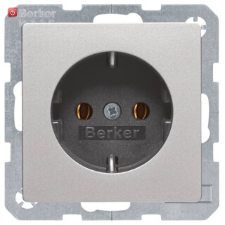 BER47436084 / Steckdose SCHUKO Q.1/Q.3 alu samt lack / EAN 4011334443469