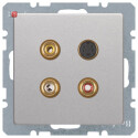 BER3315326084 / 3 x Cinch/S-Video Steckdose Q.1/Q.3 alu /...
