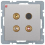BER3315326084 / 3 x Cinch/S-Video Steckdose Q.1/Q.3 alu / EAN 4011334443742