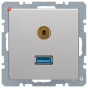 BER3315396084 / USB/3,5 mm Audio Steckdose Q.1/Q.3 alu /...