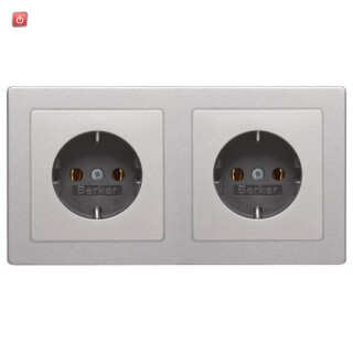 BER47206084 / Steckdosen-Kom SCHUKO 2f m Ra Q.1/3 alu / EAN 4011334446576