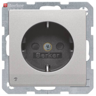 BER41096084 / Steckdose SCHUKO m LED-OL Q.1/Q.3 alu / EAN 4011334443384