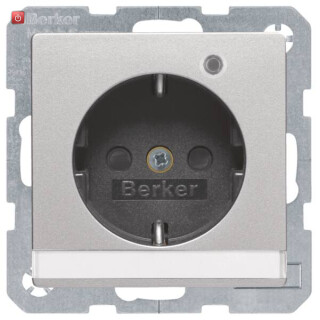 BER41106084 / Steckdose SCHUKO LED BSF erh BS Q1/3 alu / EAN 4011334443391