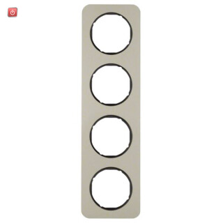 BER10142104 / Rahmen 4fach R.1 Edelstahl/schwarz / EAN 4011334392798