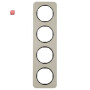 BER10142104 / Rahmen 4fach R.1 Edelstahl/schwarz / EAN 4011334392798