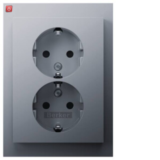 BER47297003 / Doppelsteckdose SCHUKO ADP BS K.5 Alu