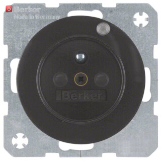 BER6765092045 / Steckdose m SK-Stift LED R.1/R.3 sw / EAN 4011334385141
