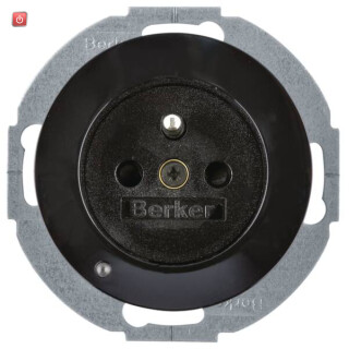 BER6765102045 / Steckdose m SK-Stift LED e BS R.1/R.3 sw / EAN 4011334394051