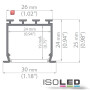ISO112336 / Einbauprofil "Wing" Miniflansch gerade, eloxiert L: 2000mm / 9009377029301
