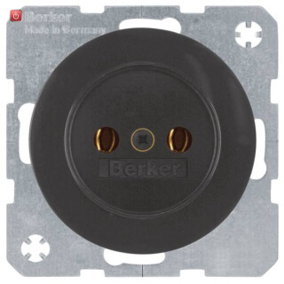 BER6167032045 / Steckdose ohne SK R.1/R.3 schwarz glänz / EAN 4011334366843