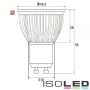 ISO112337 / GU10 LED Strahler 6W Glas diffuse, warmweiss / 9009377029325