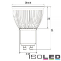 ISO112338 / GU10 LED Strahler 6W Glas diffuse, neutralweiss / 9009377029356