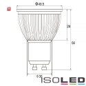 ISO112338 / GU10 LED Strahler 6W Glas diffuse, neutralweiss / 9009377029356