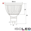 ISO112339 / MR16 LED Strahler 6W Glas diffuse, warmweiss / 9009377029370