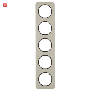 BER10152104 / Rahmen 5fach R.1 Edelstahl/schwarz / EAN 4011334392873