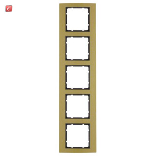BER10153016 / Rahmen 5fach B.3 Alu gold/anthrazit / EAN 4011334384939