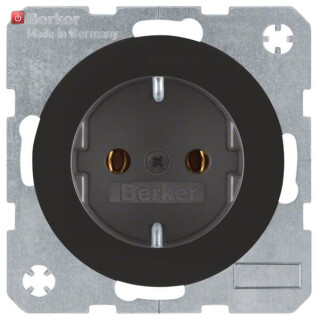 BER41432045 / Steckdose SCHUKO R.1/R.3 schwarz glänz / EAN 4011334366621