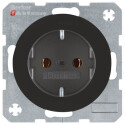 BER41432045 / Steckdose SCHUKO R.1/R.3 schwarz glänz...