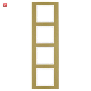 BER10143046 / Rahmen 4fach B.3 Alu gold/polarweiß / EAN 4011334236610