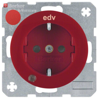 BER41102022 / Steckdose SCHUKO LED erh BS R.1/R.3 rot / EAN 4011334385127