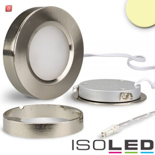 ISO112354 / LED Aufbauspot nickel gebürstet 3W, 12V/DC, warmweiss / 9009377029738