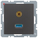 BER3315396086 / USB/3,5 mm Audio Steckdose Q.1/Q.3 anthr...