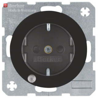 BER41102045 / Steckdose SCHUKO LED erh BS R.1/R.3 sw / EAN 4011334385097