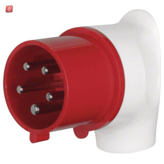 BER578201 / CEE Winkelstecker 5Pol 32A grau/rot / EAN 4011334333319