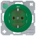 BER47432003 / Steckdose SCHUKO m Druck R.1/R.3 grün...