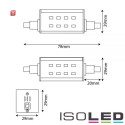 ISO112385 / R7s LED Stab SLIM, 5 Watt , 24 SMD, L: 78mm, warmweiss / 9009377030260