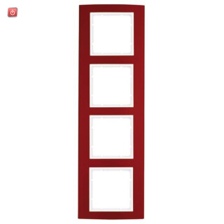BER10143022 / Rahmen 4fach B.3 Alu, rot/polarweiß / EAN 4011334384809