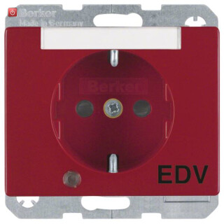 BER41100082 / Steckdose SCHUKO LED BSF erh BS As rot / EAN 4011334361114