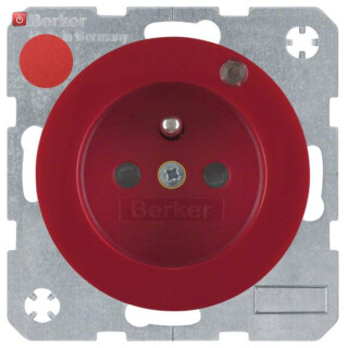 BER6765092022 / Steckdose m SK-Stift LED R.1/R.3 rot / EAN 4011334385172