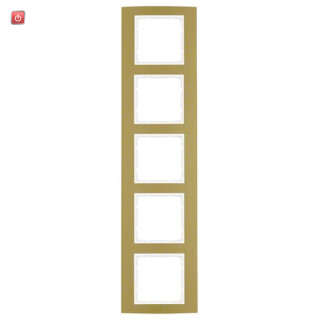 BER10153046 / Rahmen 5fach B.3 Alu gold/polarweiß / EAN 4011334236627