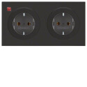 BER47202045 / Steckdosen-Kom SCHUKO 2f m Ra R.3 sw / EAN...