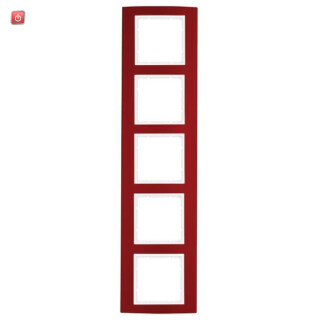 BER10153022 / Rahmen 5fach B.3 Alu, rot/polarweiß / EAN 4011334384816