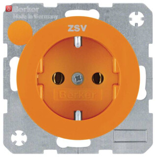 BER47432007 / Steckdose SCHUKO m Druck R.1/R.3 ora glä / EAN 4011334366683