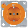 BER47432007 / Steckdose SCHUKO m Druck R.1/R.3 ora glä / EAN 4011334366683