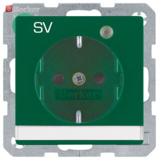 BER41106013 / Steckdose SCHUKO LED BSF erh BS Q1/3 grü / EAN 4011334361008