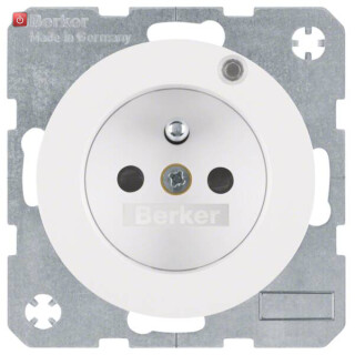 BER6765092089 / Steckdose m SK-Stift LED R.1/R.3 pw / EAN 4011334385134