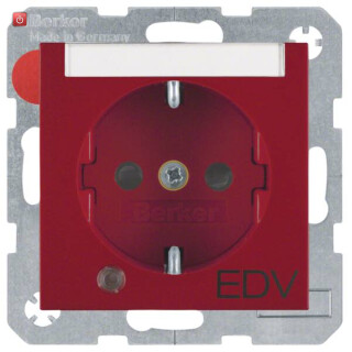 BER41101915 / Steckdose SCHUKO LED BSF BS S1/B3/7 rot / EAN 4011334360926