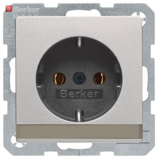 BER47506084 / Steckdose SCHUKO m BF Q.1/Q.3 alu samt / EAN 4011334443216