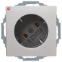 BER47276084 / Steckdose SCHUKO 45° Q.1/Q.3 alu / EAN 4011334446590