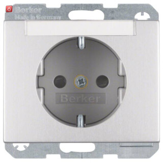 BER47387003 / Steckdose SCHUKO m BF u. erh.BS K.5 Alu / EAN 4011334378464