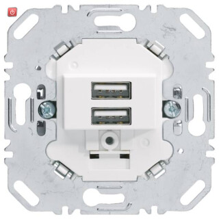 BER260209 / USB Lade-Std., 2fach, 3.0A, eckig, pw / EAN 4011334467830