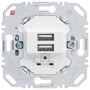 BER260209 / USB Lade-Std., 2fach, 3.0A, eckig, pw / EAN 4011334467830