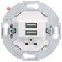 BER260219 / USB Lade-Std., 2fach, 3.0A, rund, pw / EAN 4011334467854