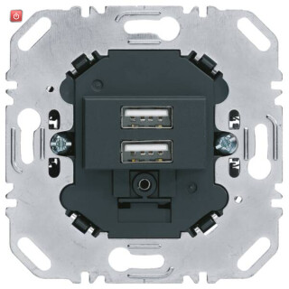 BER260205 / USB Lade-Std., 2fach, 3.0A, eckig, anth / EAN 4011334467847